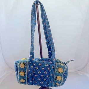 Vera Bradley Retired Bee Kind Barrel Style Tote Purse Bees Roses Collectible